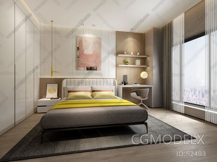 Modern Bedroom 3D model [ID:52493]