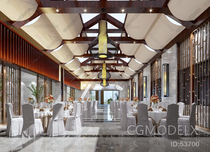 New Chinese Banquet Hall 3D model 3d model