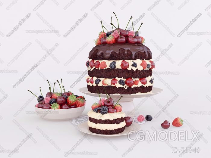 Stylized Birthday Cake - 3D Print Model 3D model 3D printable | CGTrader