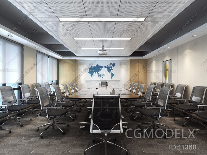 New Chinese Style Meeting Room 3D model [ID:11360]