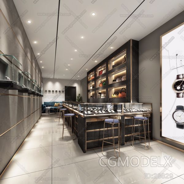 Modern Watch Shop 3D model ID 28829