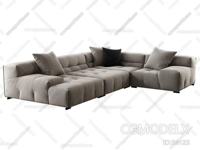 B & B Modern Multi Person Sofa 3D Model [ID:38123]