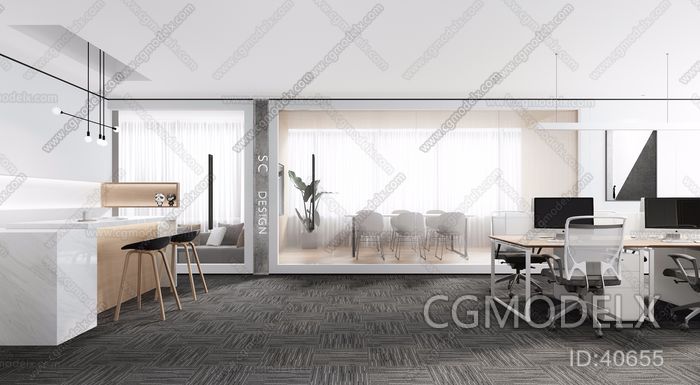 Modern Simple Office 3D model [ID:40655]