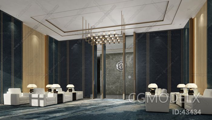 New Chinese Style Reception Room 3d Model [id:43434]