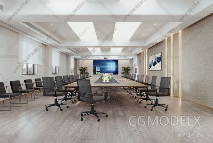 Modern Simple Meeting Room 3D model [ID:43735]