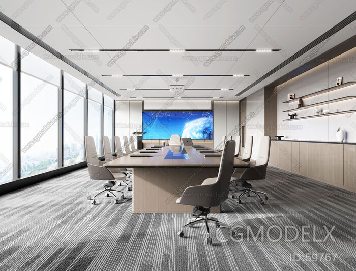 Modern Meeting Room 3D Model [ID:59767]