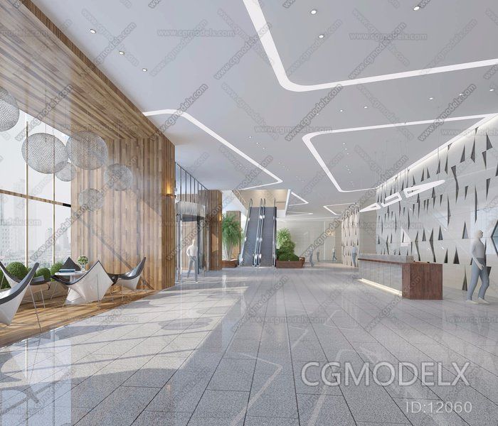 Contemporary Office Lobby 3D model [ID:12060]