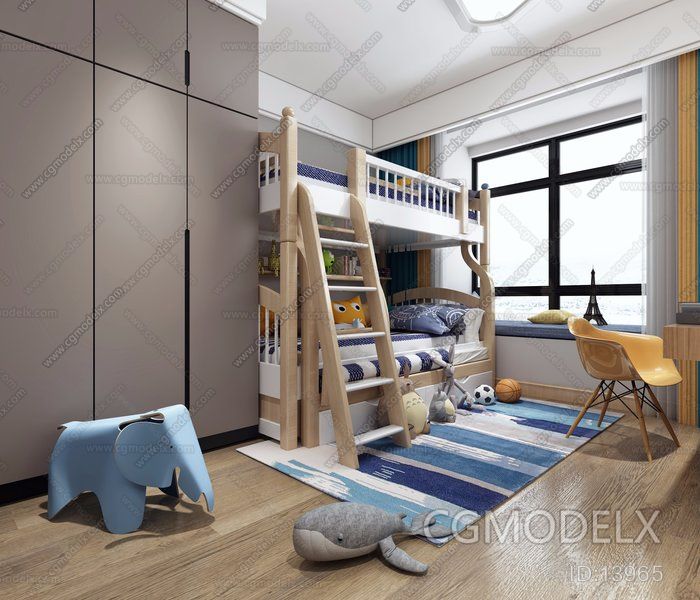 Contemporary Kids Room 3D model [ID:13965]