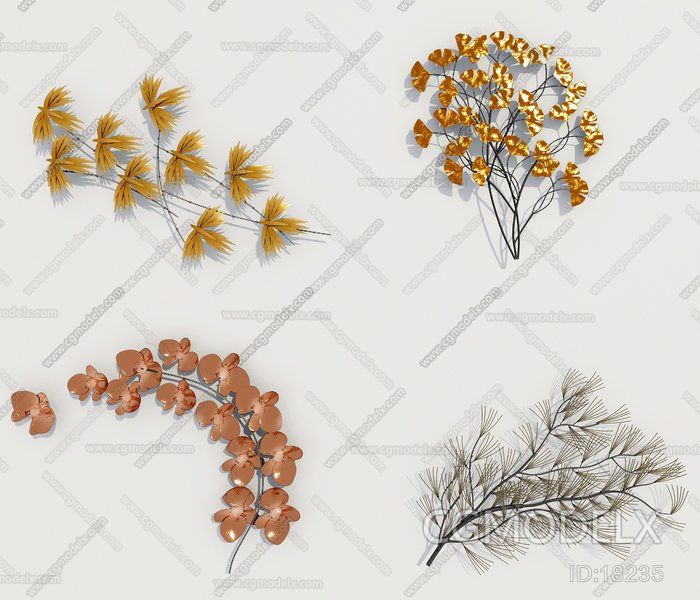 Contemporary Metal Wall Decorations 3D model [ID:18235]