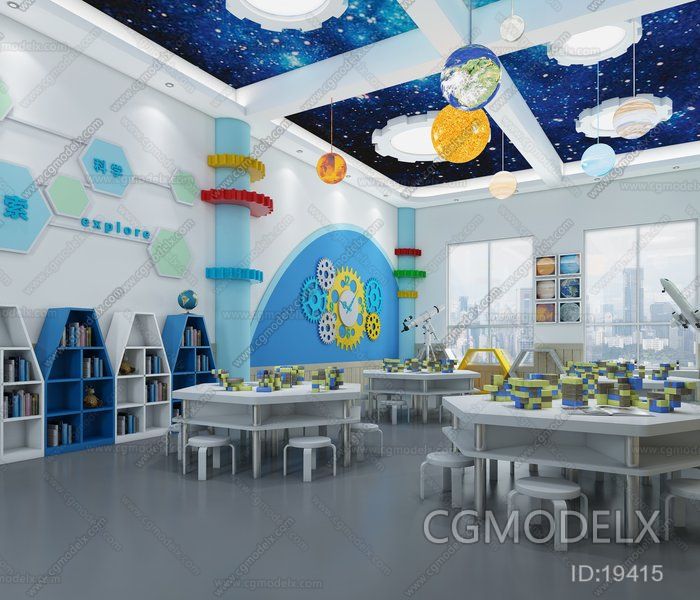 Contemporary KindergartenScience room 3D model [ID:19415]
