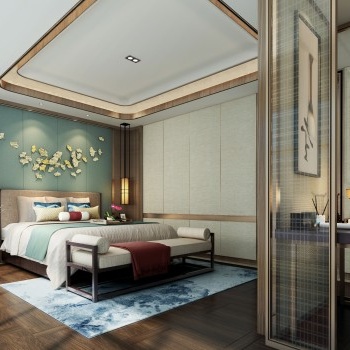 New Chinese Bedroom 3D model [ID:52201]