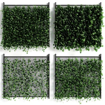 Modern Green Plant Wall 3D model [ID:31239]