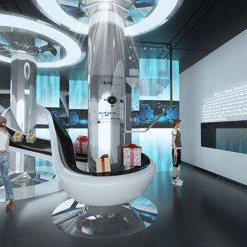 Modern Technology Exhibition Hall 3D model [ID:33014]