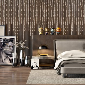 Modern Style Bed Shelf Combination 3D model [ID:36524]