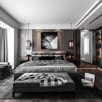 Modern Bedroom 3D model [ID:39346]