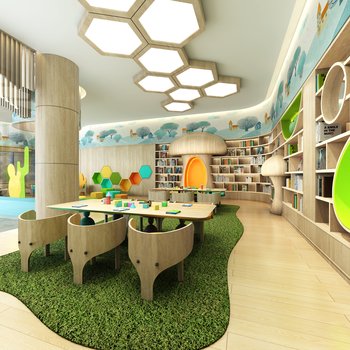 Modern Children's Reading Room 3D model [ID:41625]