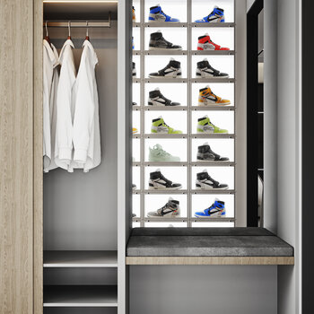 Shoe Storage Wardrobe bedroom Shoe cabinet Full scene 3D model