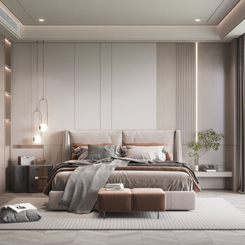 Modern Bedroom 3D Model [ID:55252]