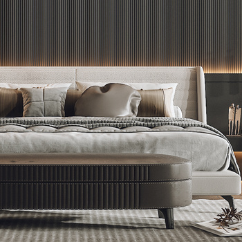 Italian Minotti Modern Bedroom 3D Model [ID:56541]