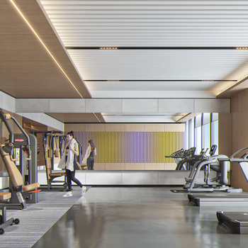 Modern Fitness Room 3D Model [ID:57345]