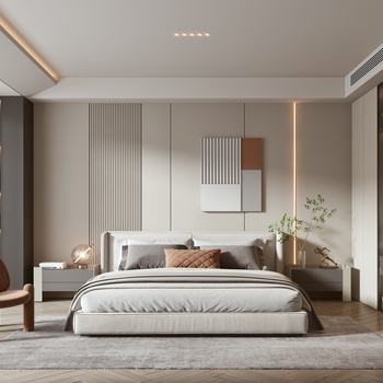 Modern Bedroom 3D Model [ID:62124]