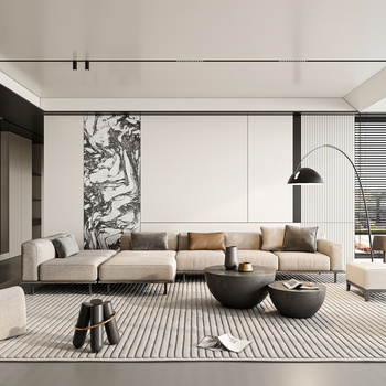 Meridiani Modern Living Room 3D Model [ID:62160]